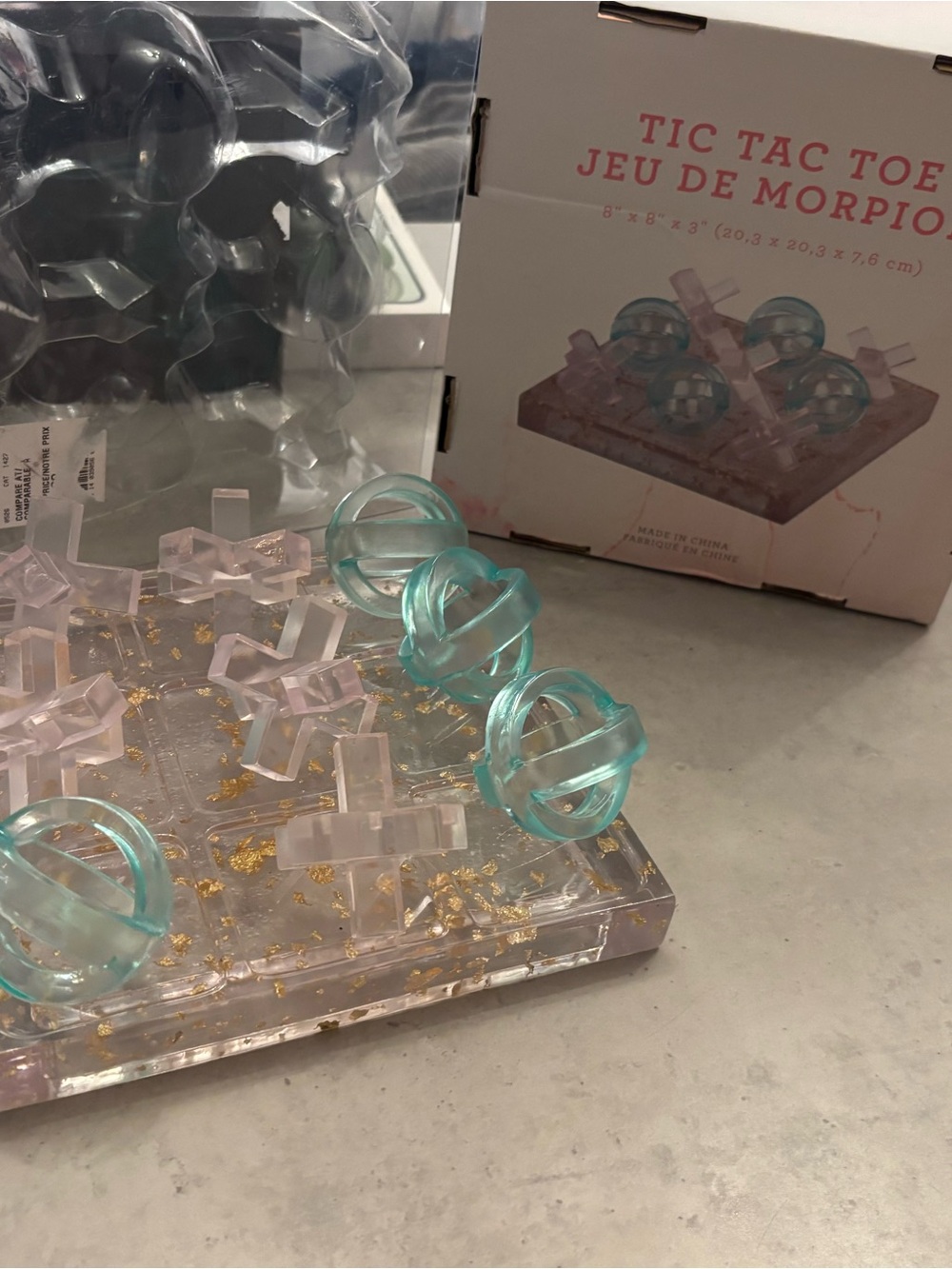 Luxury Acrylic Gold Leaf Tic Tac Toe / Jeu de Morpion de Luxe HomeSense